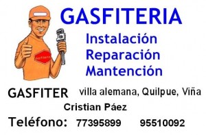 Cristian P&aacute;ez prestadores de Servicio tecnico en Chile en Villa Alemana |  G&aacute;sfiter - El&eacute;ctrico (villa alemana, Quilpue, Vi&ntilde;a, Valpara&iacute;so , Limache, Q, G&aacute;sfiter REPARACIONES - CALEFONT - COCINAS - EMERGENCIAS
