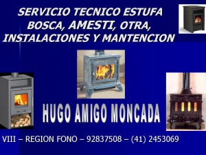 HUGO AMIGO MONCADA prestadores de Servicio tecnico en Chile en Concepci&oacute;n |  ESTUFAS BOSCA, AMESTI, INSTALACION Y MANTENCION, SERVICIO RAPIDO Y GARANTIZADO