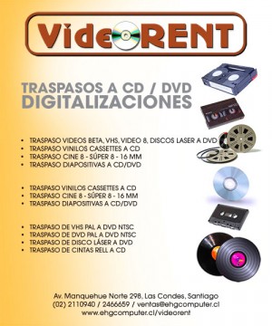 abepub prestadores de Servicio tecnico en Chile en Las Condes |  TRASPASO DE VIDEOS BETA - VIDEORENT, Traspaso de videos - digitalizacion de videos