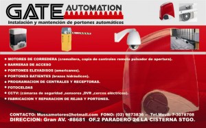GATE AUTOMATION prestadores de Servicio tecnico en Chile en Santiago |  MANTENCION E INSTALACION PORTONES AUTOMATICOS, REPARACION SERVICIO TECNICO PORTONES AUTOMATICOS