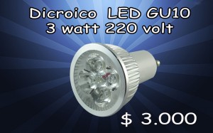 RENTAGAME CHILE prestadores de Servicio tecnico en Chile en Santiago |  Dicroico  led - gu10 3 watt  220 volt $ 3.000, Iluminacion led