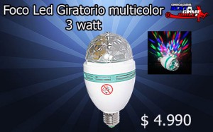 RENTAGAME CHILE prestadores de Servicio tecnico en Chile en Santiago |  Foco led giratorio multicolor 3 watt precio: $ 4.990, Iluminacion led