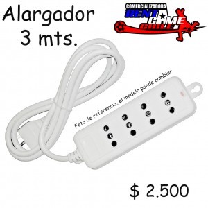 RENTAGAME CHILE prestadores de Servicio tecnico en Chile en La Cisterna |  Alargador 3 mts/4 tomas de corriente .- precio: $ 2.500, Rentagame: maquinas de juego:  accesorios,repuestos, servicio tecnico
