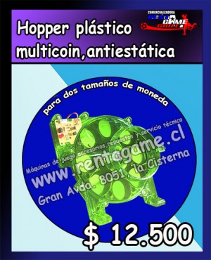 RENTAGAME CHILE prestadores de Servicio tecnico en Chile en La Cisterna |  Hopper pl&aacute;stico multicoin,antiest&aacute;tica precio oferta: $ 12.500, Rentagame: maquinas de juego:  accesorios,repuestos, servicio tecnico