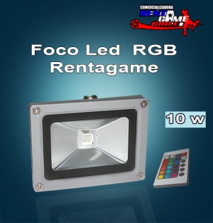 Rentagame chile prestadores de Servicio tecnico en Chile en Santiago |  Foco led  rgb rentagame, 10 watts/220 volts/colores $ 17.900, Iluminacion led, ahorre hasta un 90% de energia electrica