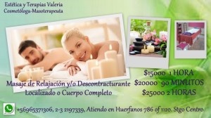 valeria prestadores de Servicio tecnico en Chile en Santiago |  Estetica y terapias valeria masajes de relajacion descontracturante, Aromaterapia, musica de relajacion , atiendo en mi consulta 
