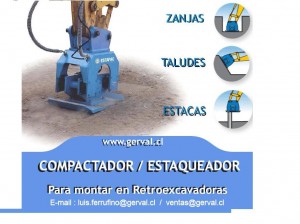 Luis Ferrufino Navarrete Anuncios Servicio tecnico en Chile en Santiago |  Estapac 400    Clavaestacas y Compactador, Para excavadoras y excavadoras de 4.000 tons a 11.000