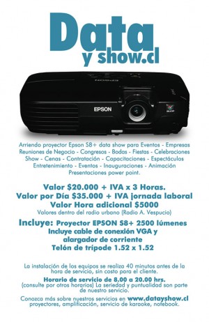 manuel vargas prestadores de Servicio tecnico en Chile en Santiago |  Arriendo de proyectores, 3 horas, $20.000, con telon incluido, arriendo data show mas telon 3 horas, $20.000